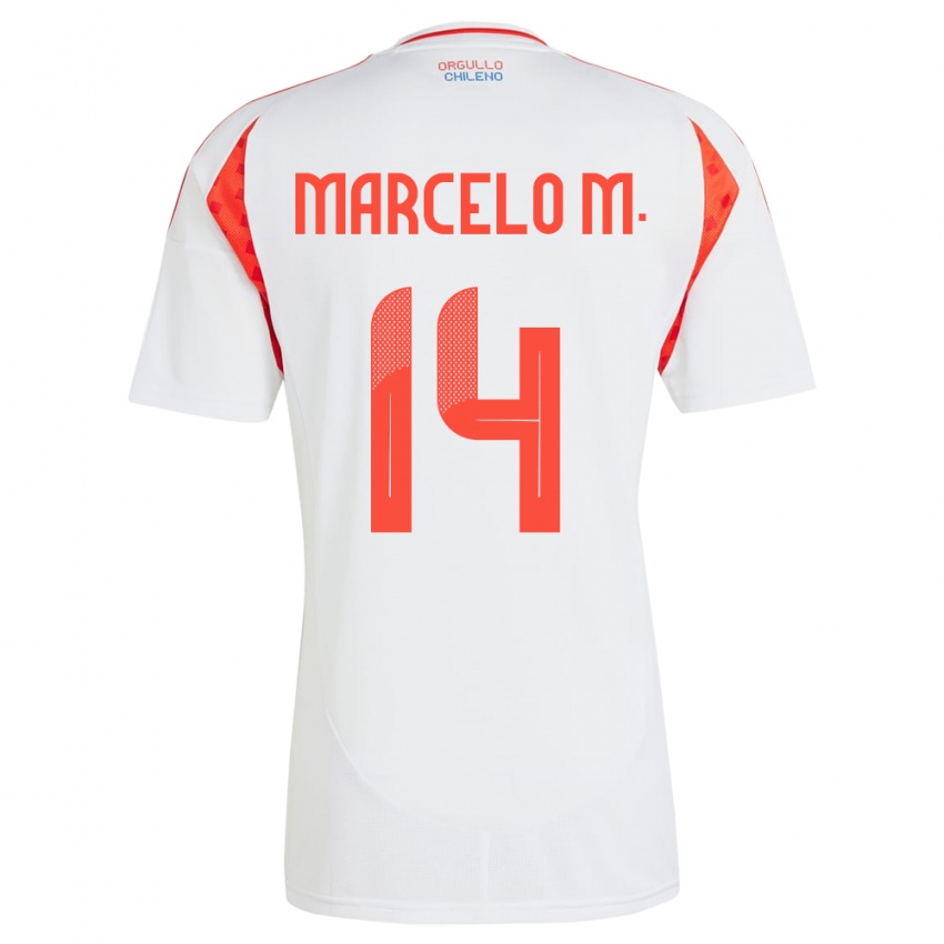 Niño Camiseta Chile Marcelo Morales #14 Blanco 2ª Equipación 24-26 La Camisa