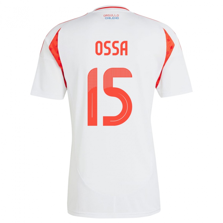 Niño Camiseta Chile Diego Ossa #15 Blanco 2ª Equipación 24-26 La Camisa