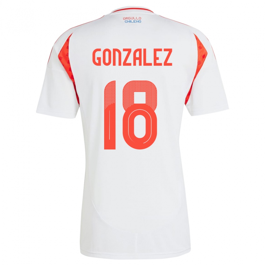 Niño Camiseta Chile Bryan González #18 Blanco 2ª Equipación 24-26 La Camisa