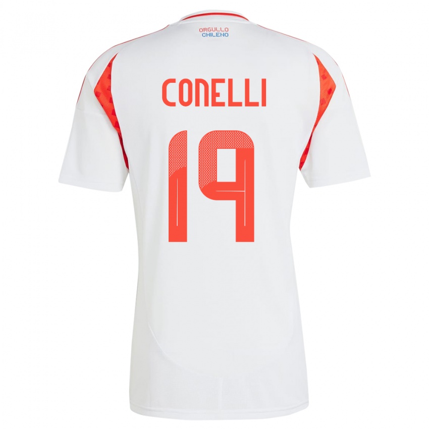 Niño Camiseta Chile Vicente Conelli #19 Blanco 2ª Equipación 24-26 La Camisa