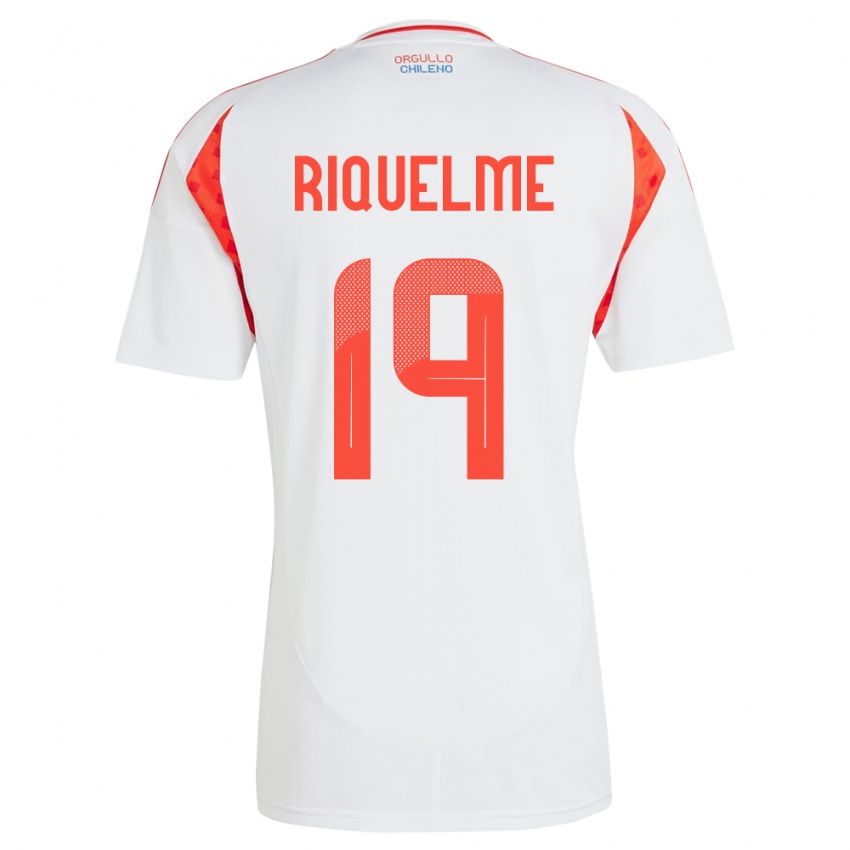 Niño Camiseta Chile Benjamín Riquelme #19 Blanco 2ª Equipación 24-26 La Camisa