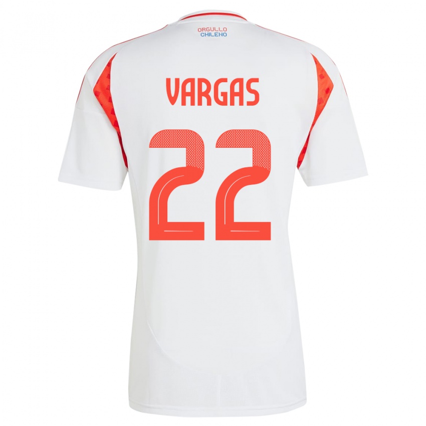 Niño Camiseta Chile Diego Vargas #22 Blanco 2ª Equipación 24-26 La Camisa