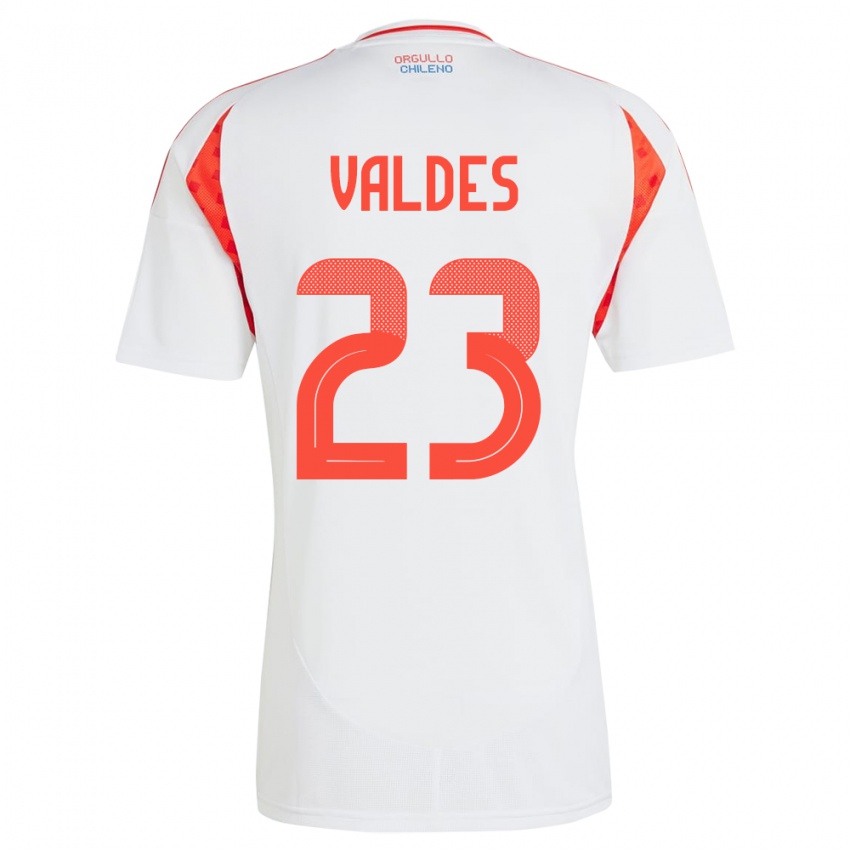 Niño Camiseta Chile Francisco Valdés #23 Blanco 2ª Equipación 24-26 La Camisa