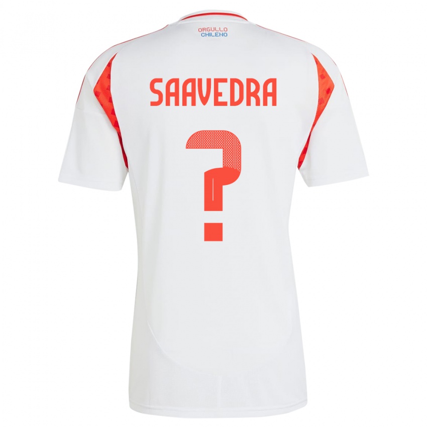 Niño Camiseta Chile Danilo Saavedra #0 Blanco 2ª Equipación 24-26 La Camisa