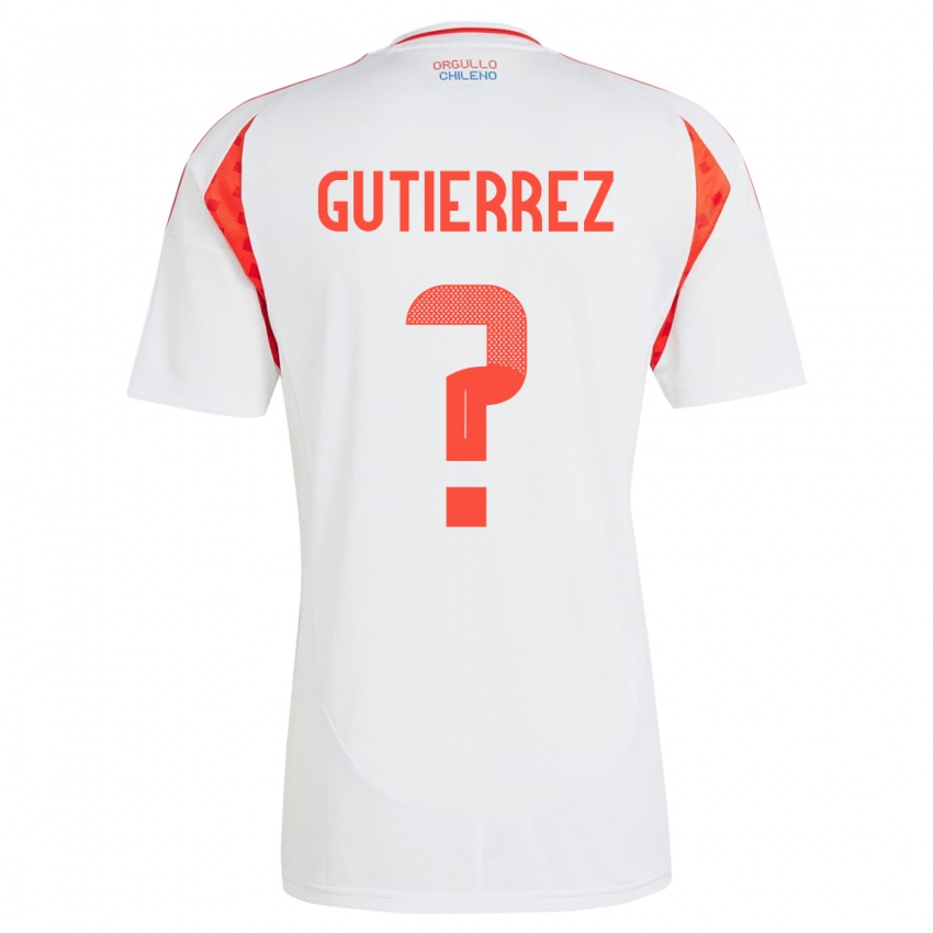 Niño Camiseta Chile Felipe Gutierrez #0 Blanco 2ª Equipación 24-26 La Camisa