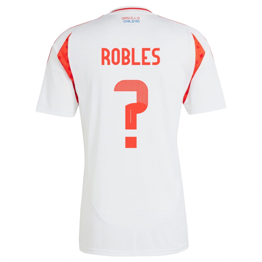 Niño Camiseta Chile Diego Robles #0 Blanco 2ª Equipación 24-26 La Camisa