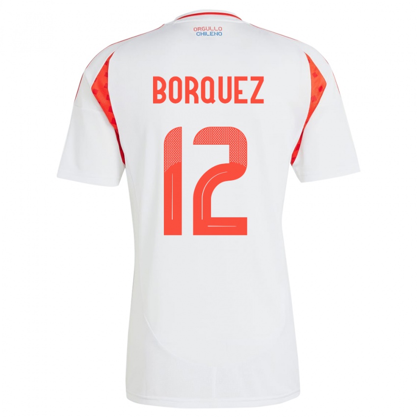 Niño Camiseta Chile Gabriela Bórquez #12 Blanco 2ª Equipación 24-26 La Camisa