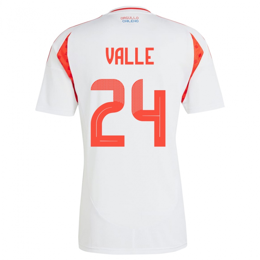 Niño Camiseta Chile Alessandra Valle #24 Blanco 2ª Equipación 24-26 La Camisa