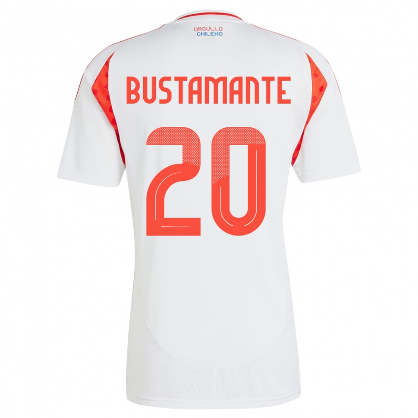 Niño Camiseta Chile Paloma Bustamante #20 Blanco 2ª Equipación 24-26 La Camisa