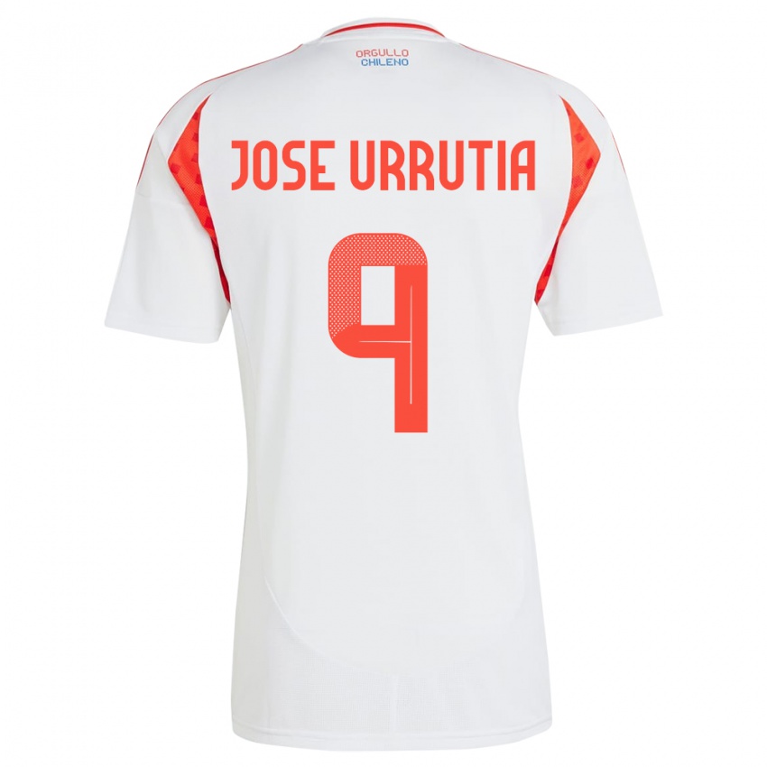 Niño Camiseta Chile María José Urrutia #9 Blanco 2ª Equipación 24-26 La Camisa