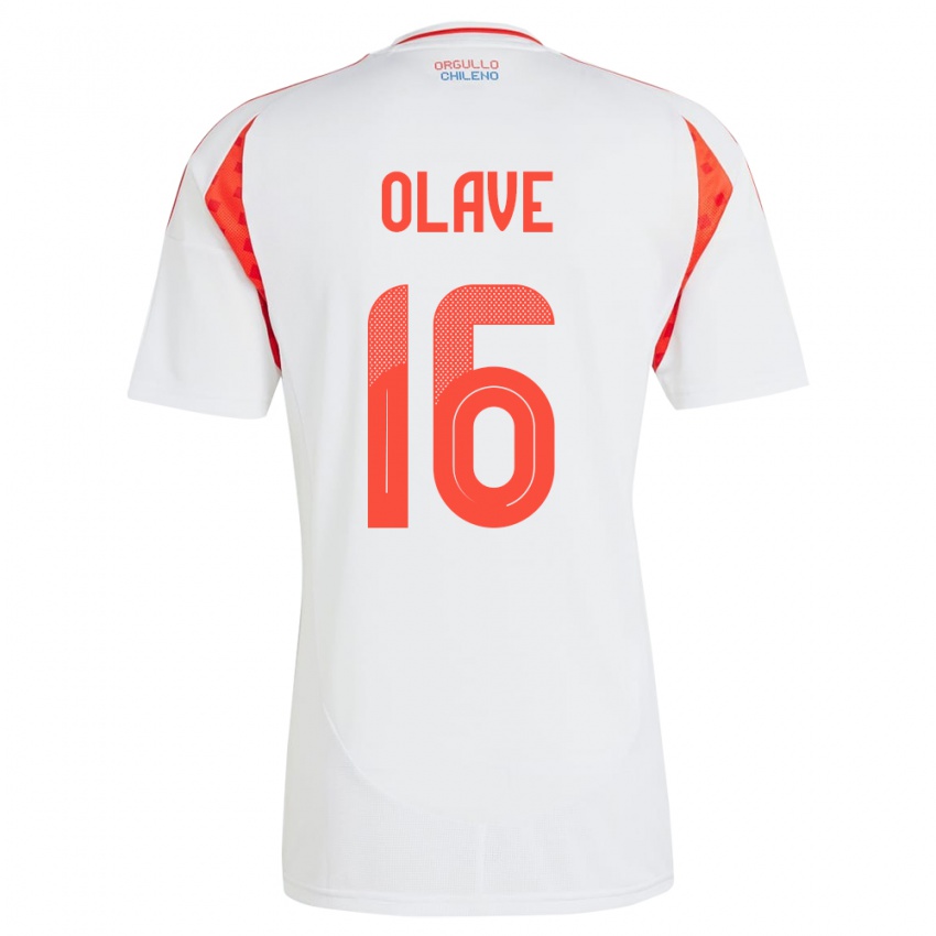 Niño Camiseta Chile Isidora Olave #16 Blanco 2ª Equipación 24-26 La Camisa