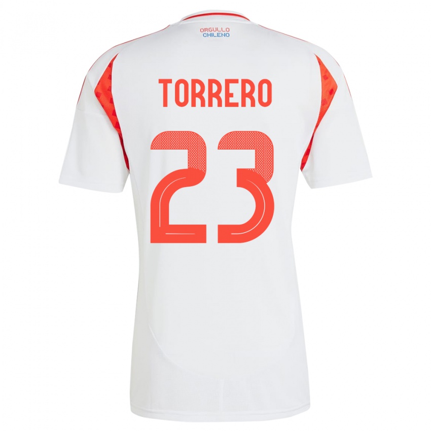 Niño Camiseta Chile Ryann Torrero #23 Blanco 2ª Equipación 24-26 La Camisa