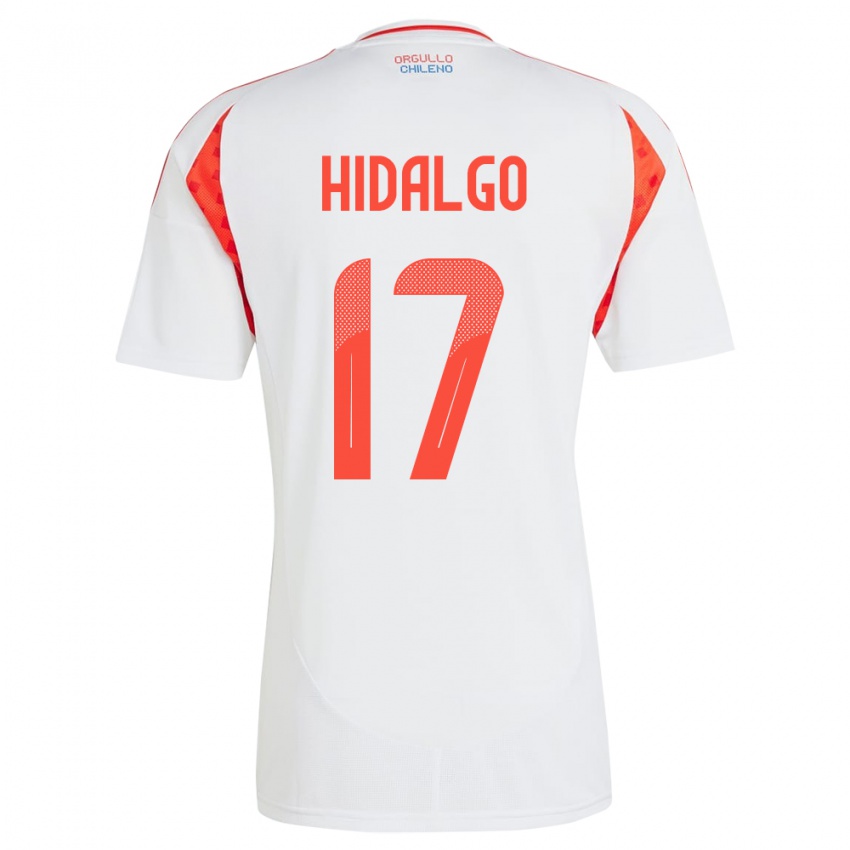 Niño Camiseta Chile Fernanda Hidalgo #17 Blanco 2ª Equipación 24-26 La Camisa