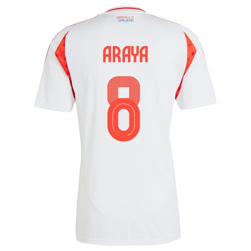 Niño Camiseta Chile Karen Araya #8 Blanco 2ª Equipación 24-26 La Camisa