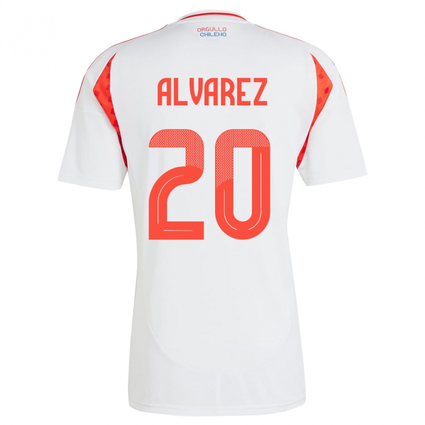 Niño Camiseta Chile Anaís Álvarez #20 Blanco 2ª Equipación 24-26 La Camisa