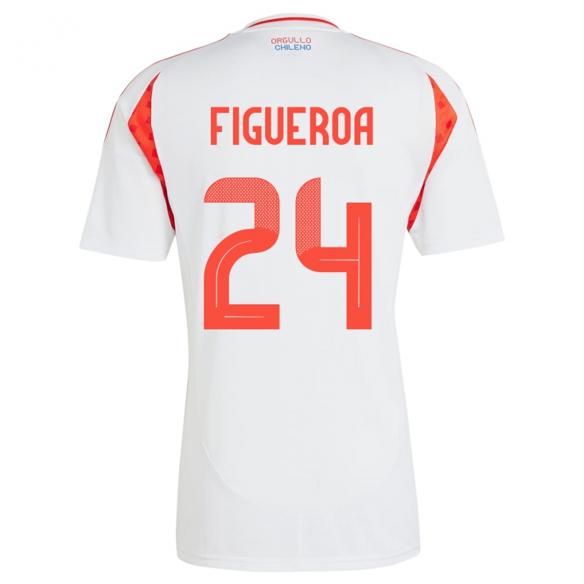 Niño Camiseta Chile Ámbar Figueroa #24 Blanco 2ª Equipación 24-26 La Camisa