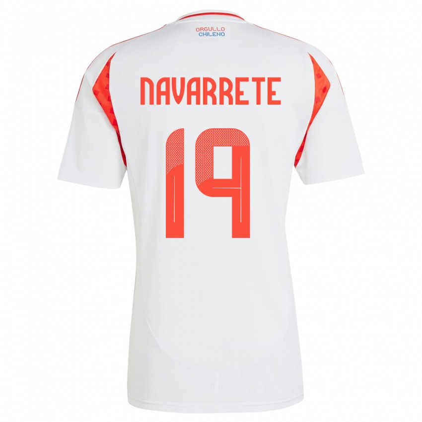 Niño Camiseta Chile Valentina Navarrete #19 Blanco 2ª Equipación 24-26 La Camisa