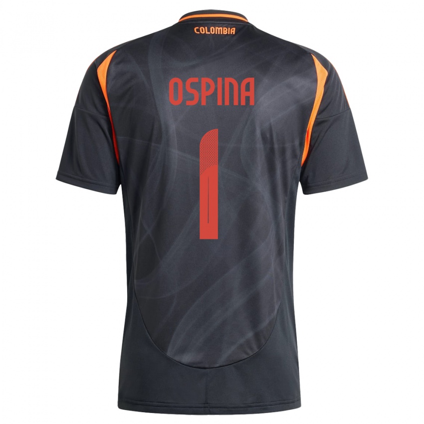 Niño Camiseta Colombia David Ospina #1 Negro 2ª Equipación 24-26 La Camisa