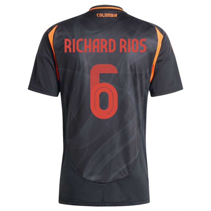 Niño Camiseta Colombia Richard Ríos #6 Negro 2ª Equipación 24-26 La Camisa