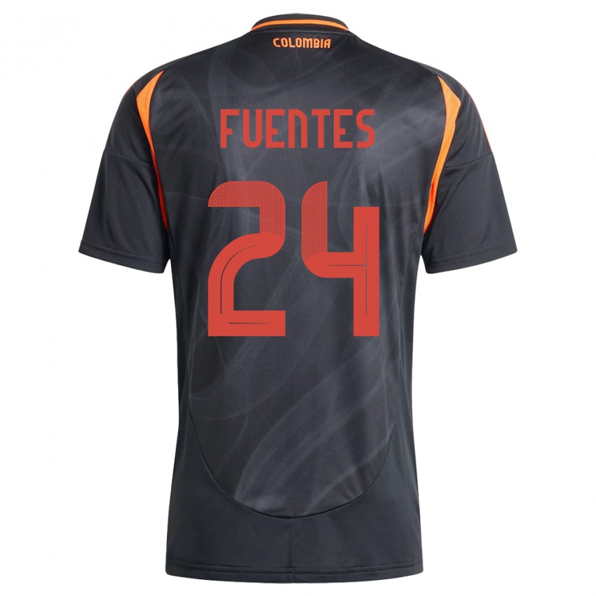 Niño Camiseta Colombia Gabriel Fuentes #24 Negro 2ª Equipación 24-26 La Camisa