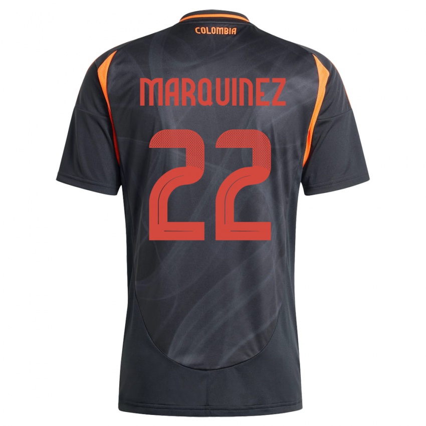 Niño Camiseta Colombia Luis Marquinez #22 Negro 2ª Equipación 24-26 La Camisa