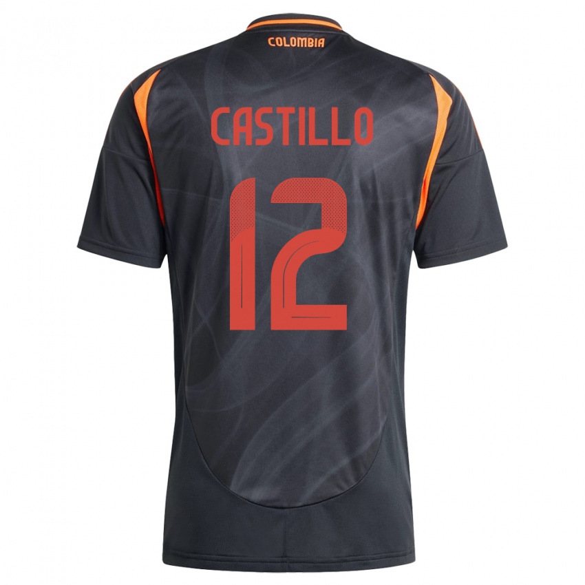 Niño Camiseta Colombia Juan Castillo #12 Negro 2ª Equipación 24-26 La Camisa