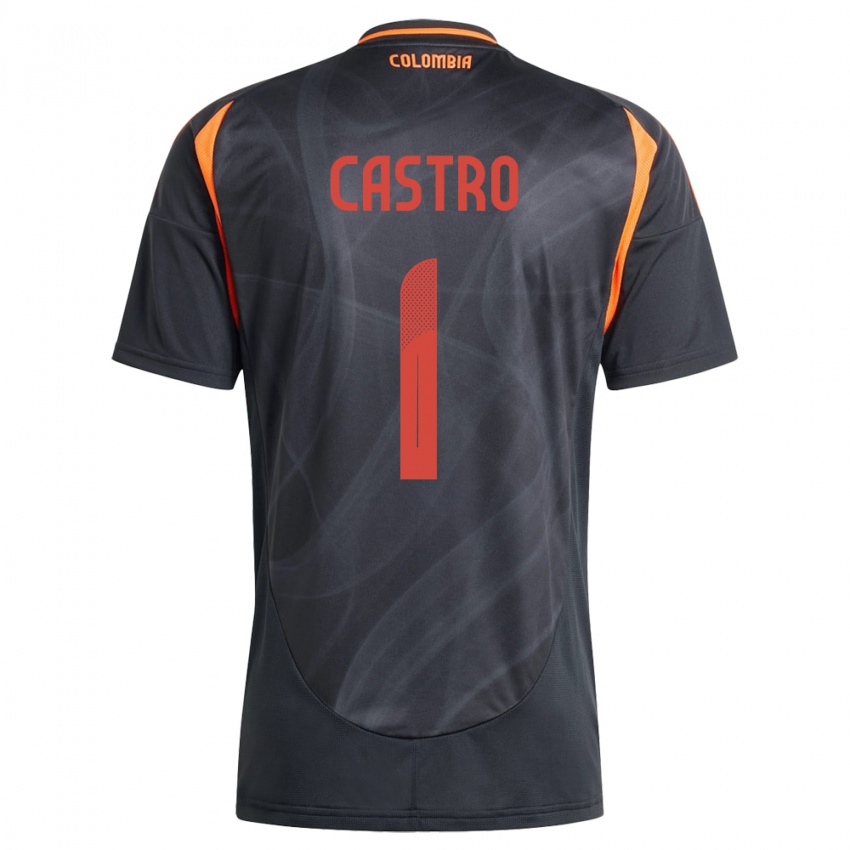 Niño Camiseta Colombia Danny Castro #1 Negro 2ª Equipación 24-26 La Camisa