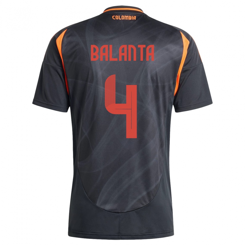 Niño Camiseta Colombia Marlon Balanta #4 Negro 2ª Equipación 24-26 La Camisa