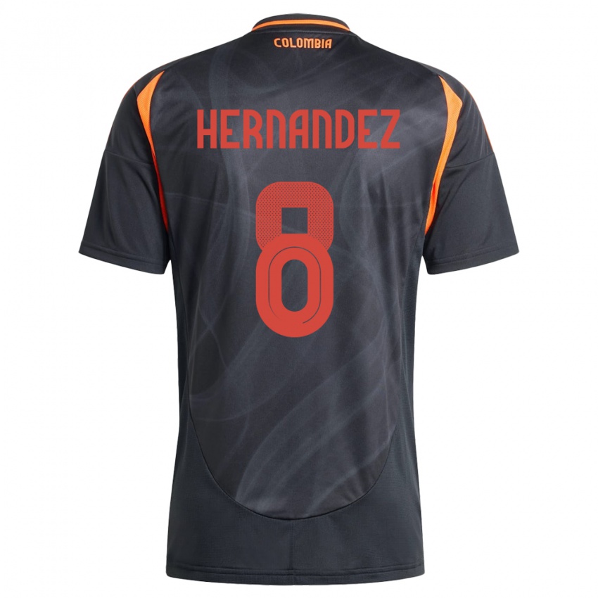 Niño Camiseta Colombia Natalia Hernández #8 Negro 2ª Equipación 24-26 La Camisa