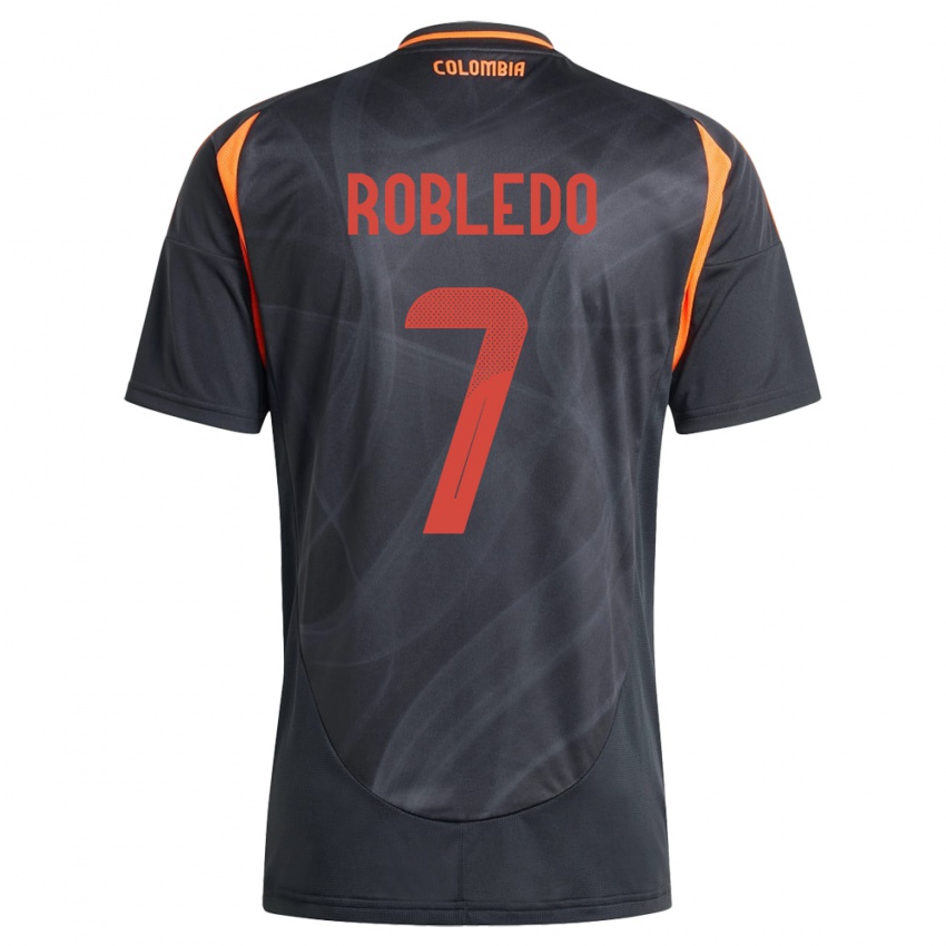 Niño Camiseta Colombia Gisela Robledo #7 Negro 2ª Equipación 24-26 La Camisa