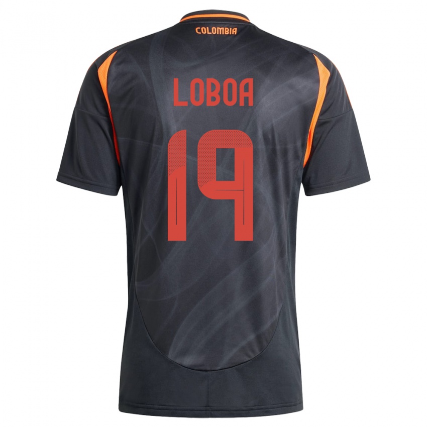 Niño Camiseta Colombia Valerin Loboa #19 Negro 2ª Equipación 24-26 La Camisa