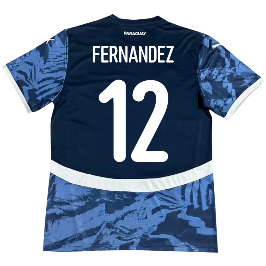 Niño Camiseta Paraguay Gatito Fernández #12 Azul 2ª Equipación 24-26 La Camisa