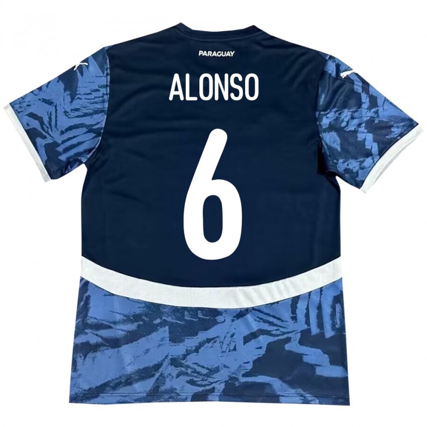 Niño Camiseta Paraguay Júnior Alonso #6 Azul 2ª Equipación 24-26 La Camisa