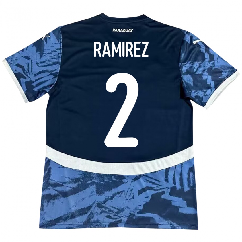 Niño Camiseta Paraguay Iván Ramírez #2 Azul 2ª Equipación 24-26 La Camisa