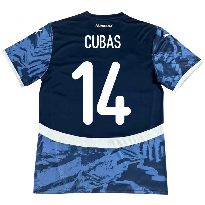 Niño Camiseta Paraguay Andrés Cubas #14 Azul 2ª Equipación 24-26 La Camisa