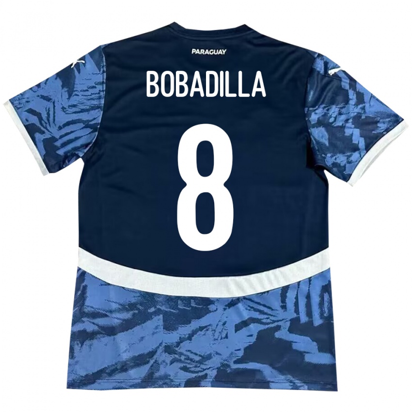 Niño Camiseta Paraguay Damián Bobadilla #8 Azul 2ª Equipación 24-26 La Camisa