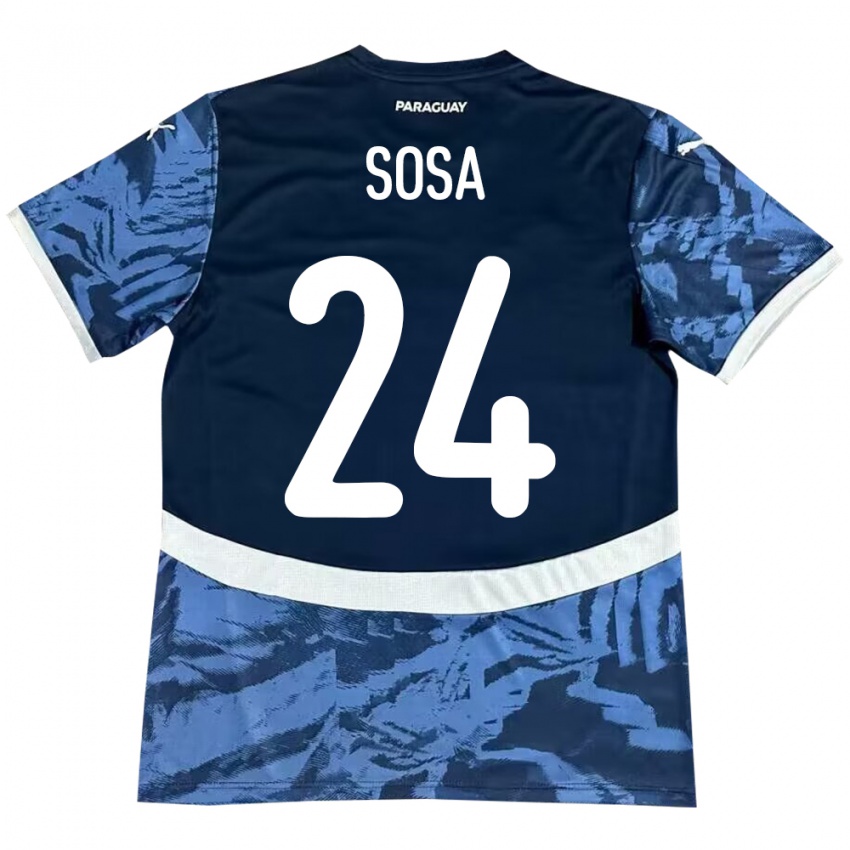 Niño Camiseta Paraguay Ramón Sosa #24 Azul 2ª Equipación 24-26 La Camisa