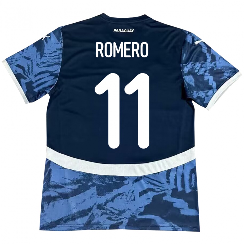 Niño Camiseta Paraguay Ángel Romero #11 Azul 2ª Equipación 24-26 La Camisa