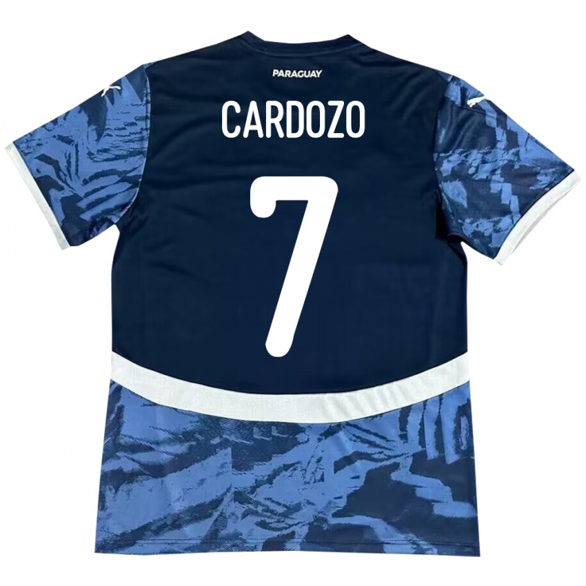 Niño Camiseta Paraguay Fernando Cardozo #7 Azul 2ª Equipación 24-26 La Camisa