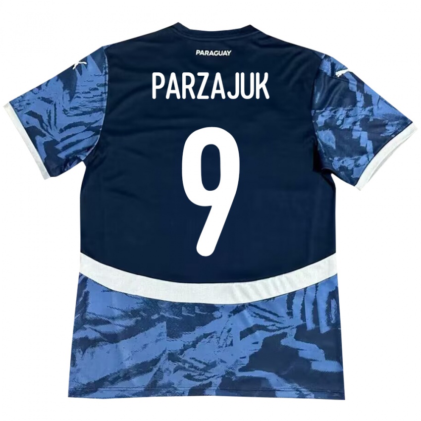 Niño Camiseta Paraguay Kevin Parzajuk #9 Azul 2ª Equipación 24-26 La Camisa