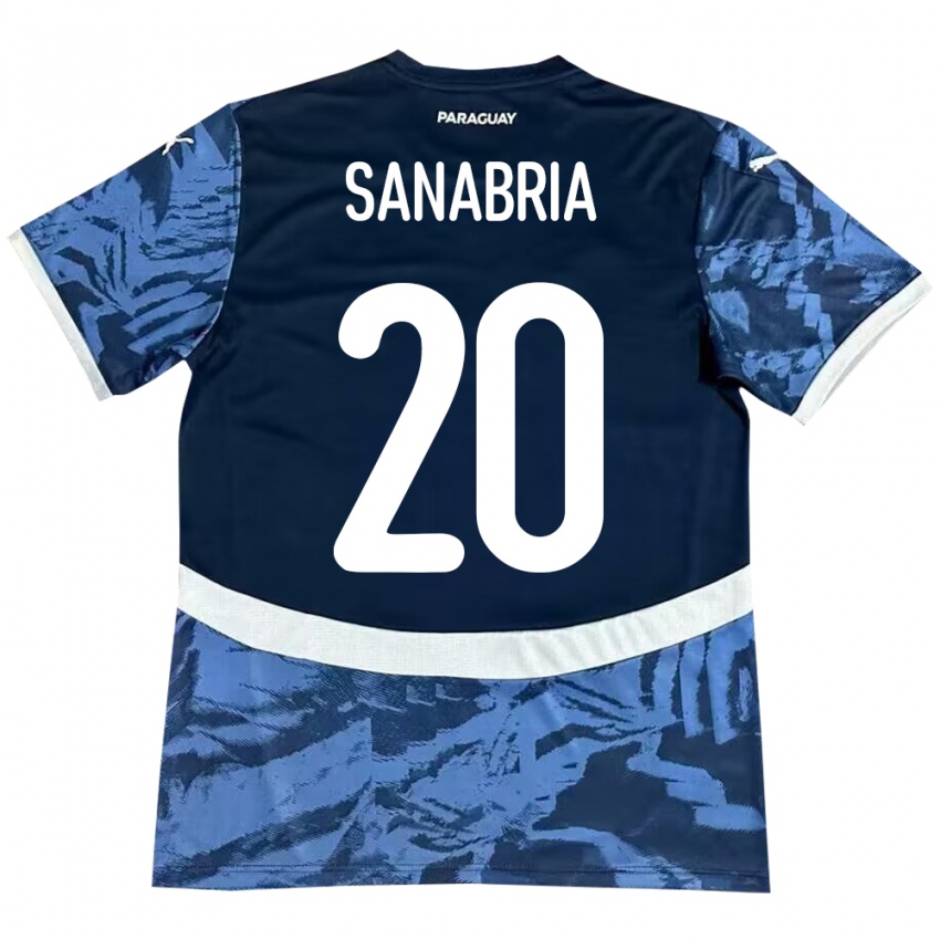 Niño Camiseta Paraguay Tobías Sanabria #20 Azul 2ª Equipación 24-26 La Camisa