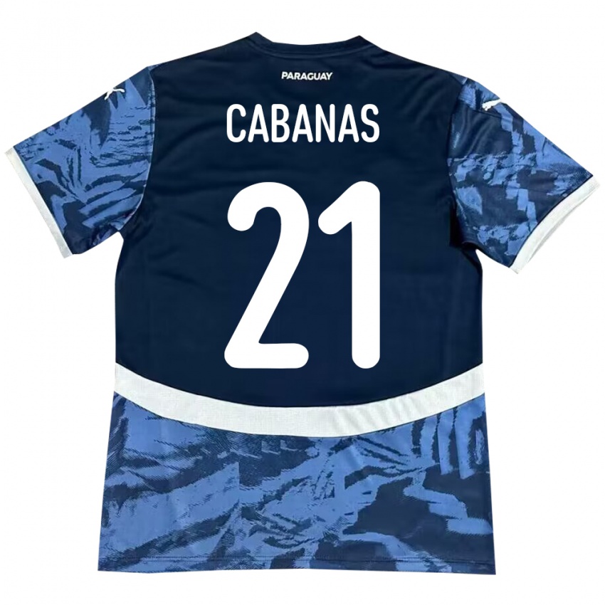 Niño Camiseta Paraguay Víctor Cabañas #21 Azul 2ª Equipación 24-26 La Camisa