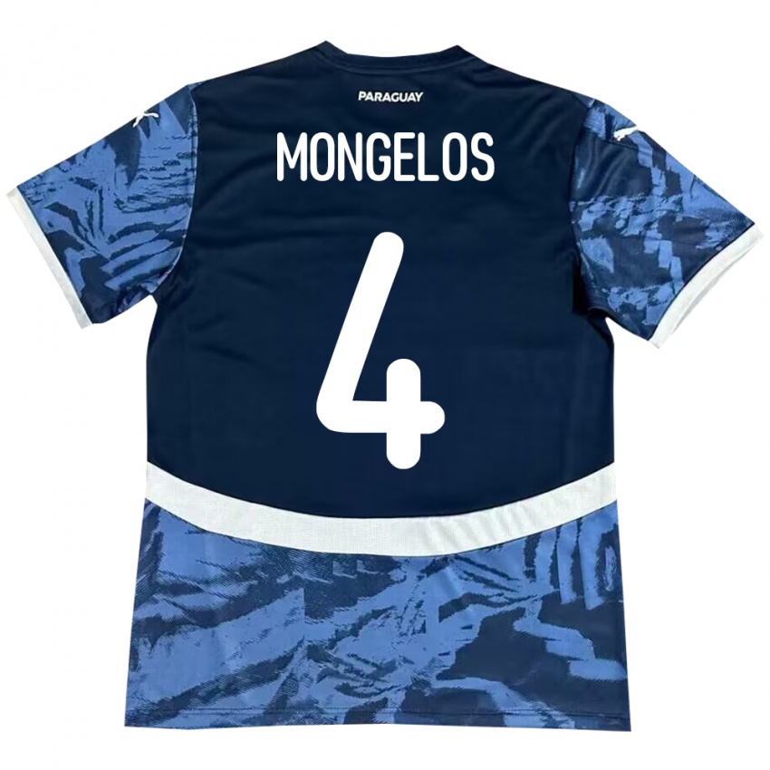 Niño Camiseta Paraguay Rolando Mongelós #4 Azul 2ª Equipación 24-26 La Camisa