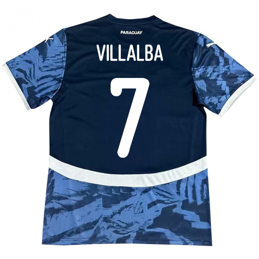 Niño Camiseta Paraguay Rodrigo Villalba #7 Azul 2ª Equipación 24-26 La Camisa