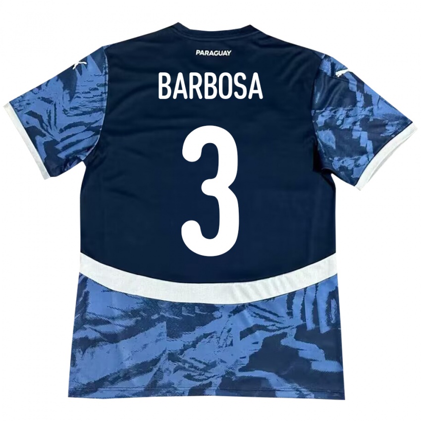 Niño Camiseta Paraguay Camila Barbosa #3 Azul 2ª Equipación 24-26 La Camisa