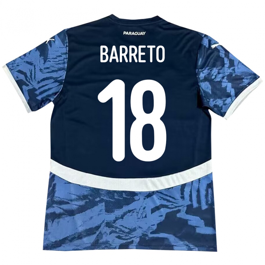 Niño Camiseta Paraguay Liz Barreto #18 Azul 2ª Equipación 24-26 La Camisa