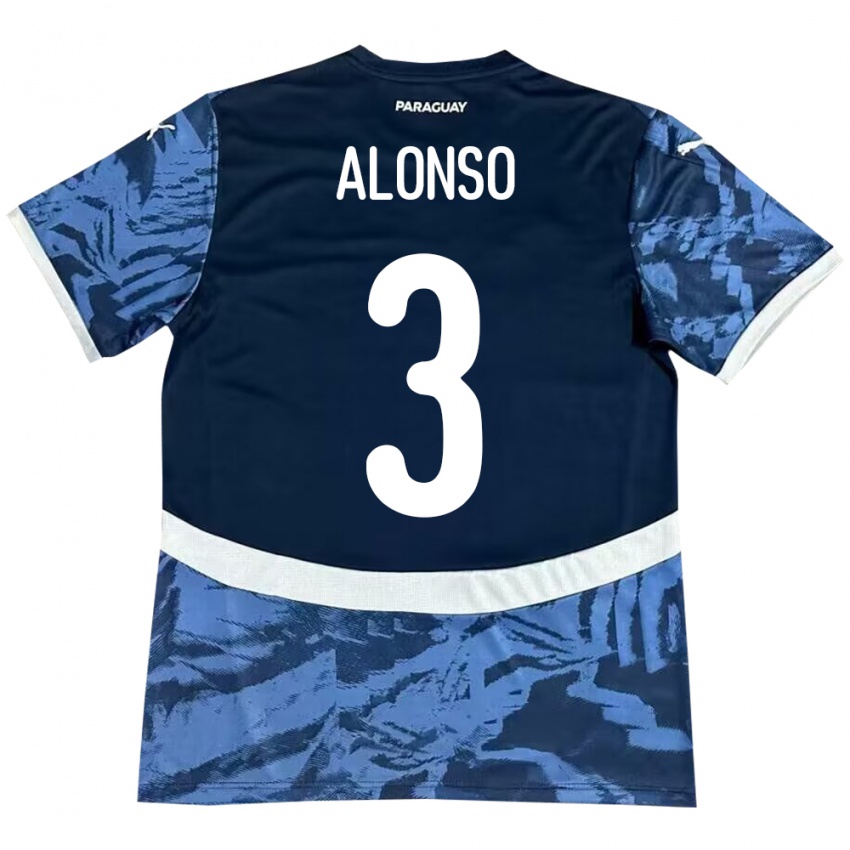 Niño Camiseta Paraguay Lorena Alonso #3 Azul 2ª Equipación 24-26 La Camisa