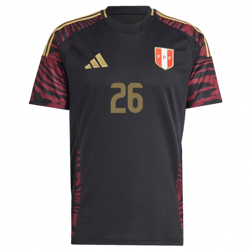 Niño Camiseta Perú Franco Zanelatto #26 Negro 2ª Equipación 24-26 La Camisa