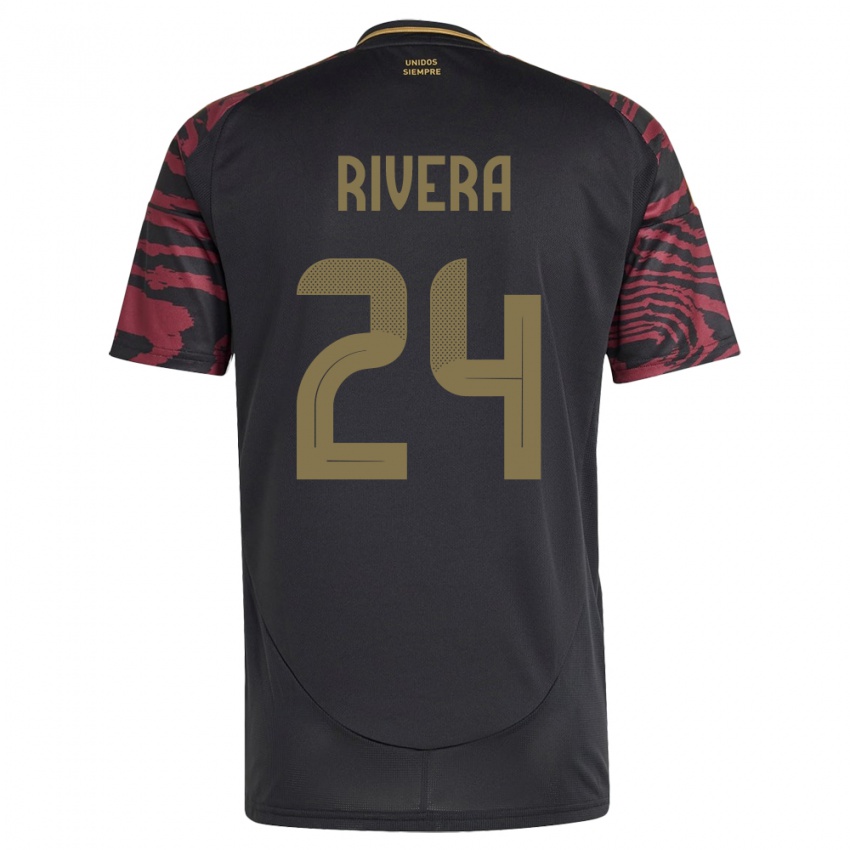 Niño Camiseta Perú José Rivera #24 Negro 2ª Equipación 24-26 La Camisa