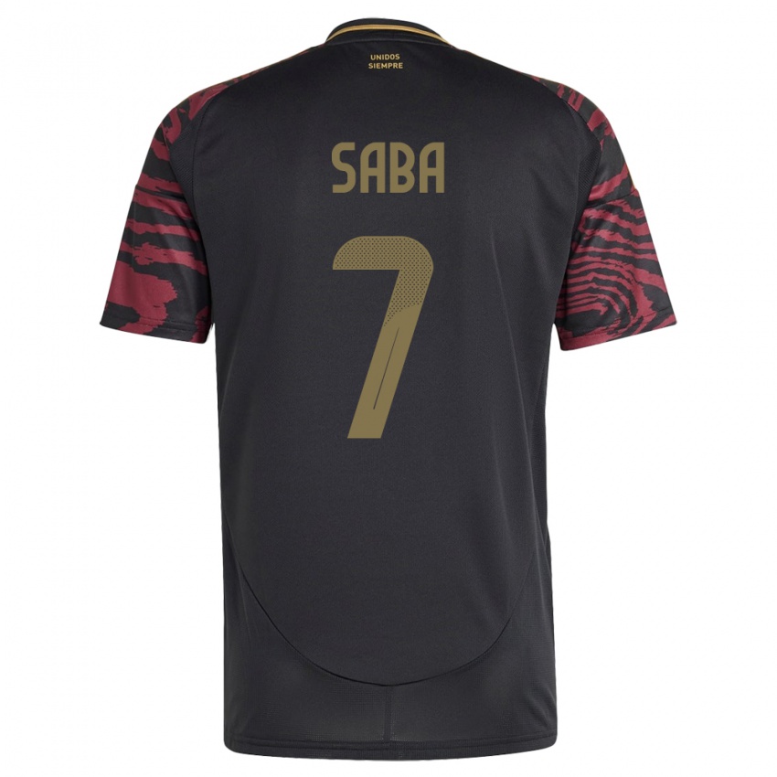 Niño Camiseta Perú Emilio Saba #7 Negro 2ª Equipación 24-26 La Camisa